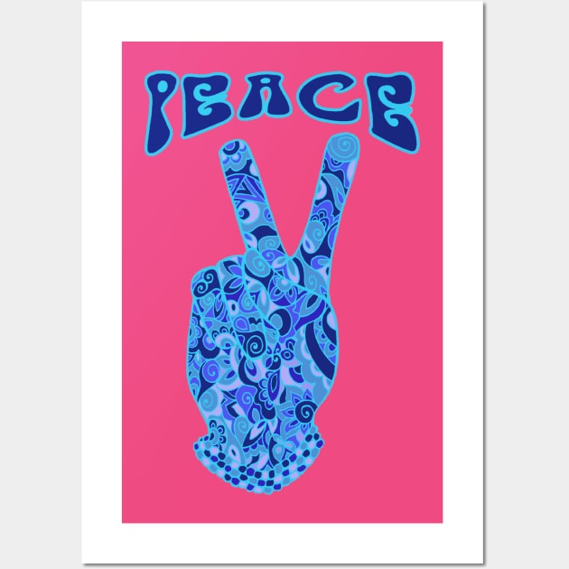 Peace Sign in Cool Blues Wall Art by TimeTravellers